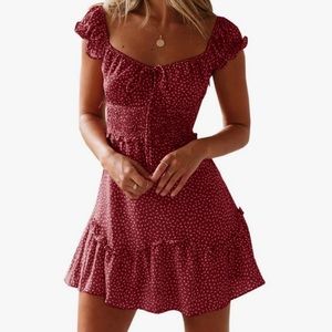 Pink and white polka dot dress